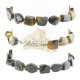 Green amber bracelet with silver